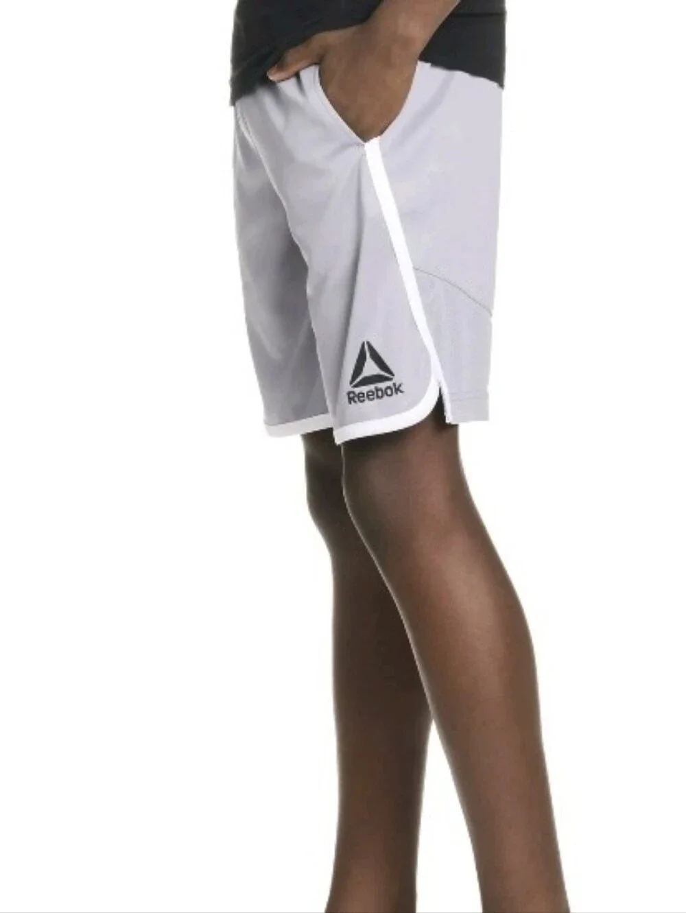 Reebok Boy's Light Gray Athletic Shorts with White Trim